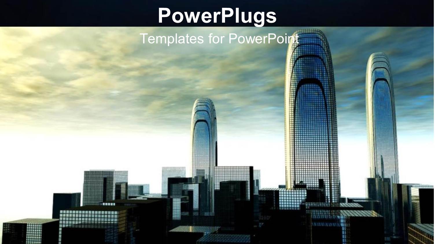 Cloudy Sky with Depiction of Futuristic City