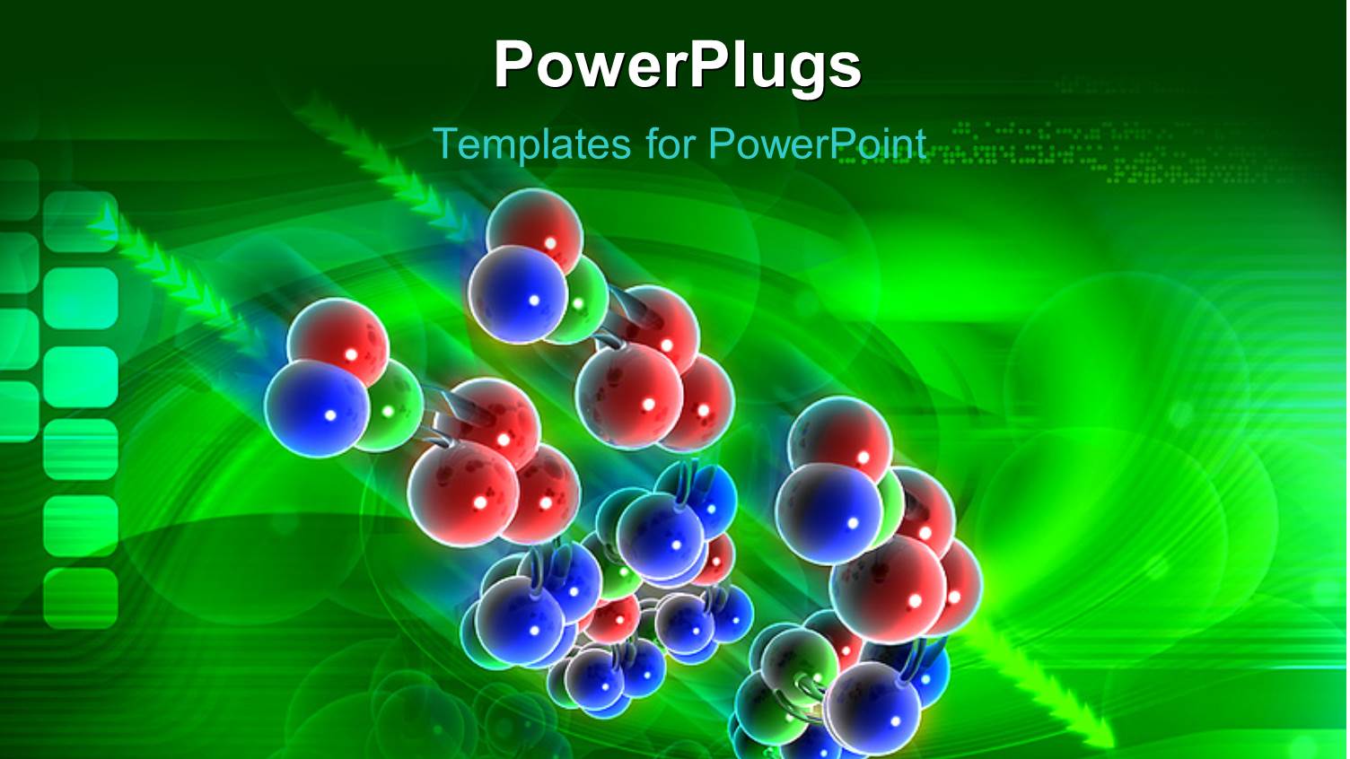 Cluster of Multi Colored DNA Moving Fast on a Green Background