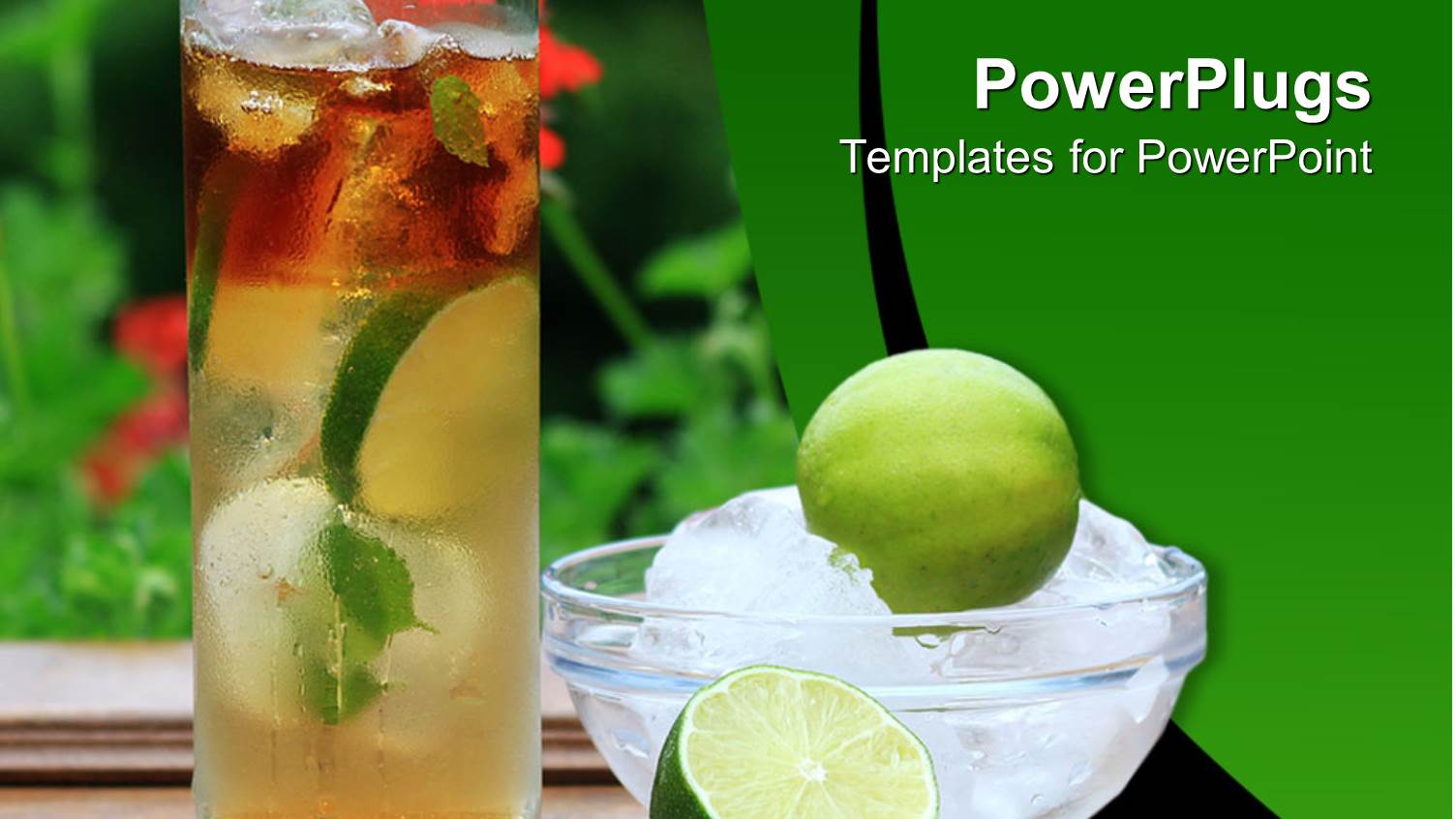 Cocktail Glass Next to Bowl of Ice with Lime