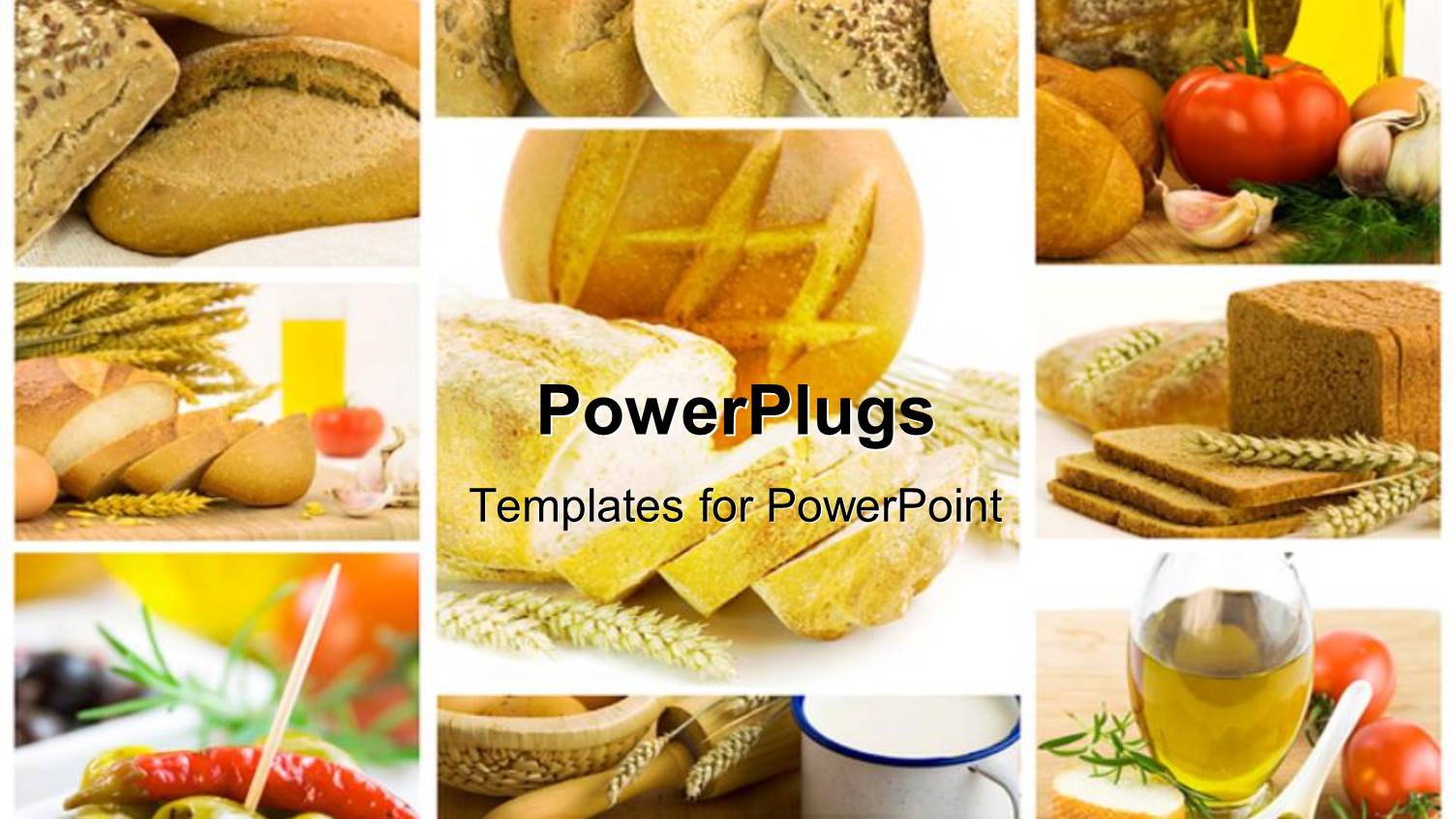 Collage of Healthy Food, Bread, Tea and Milk