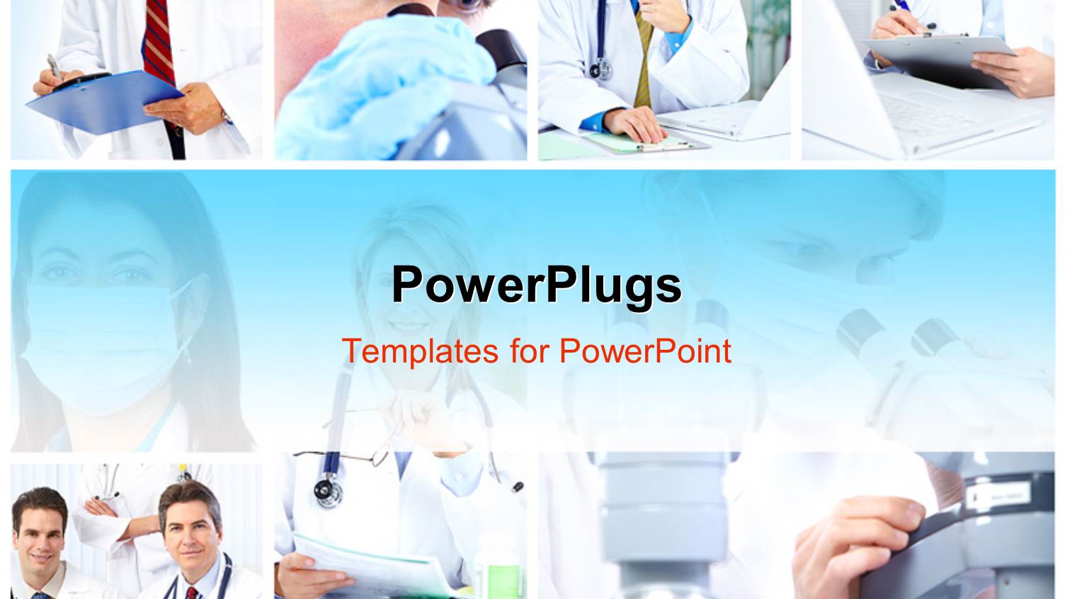 Collage of Medical Doctors Taking Note with Stethoscope and Microscope