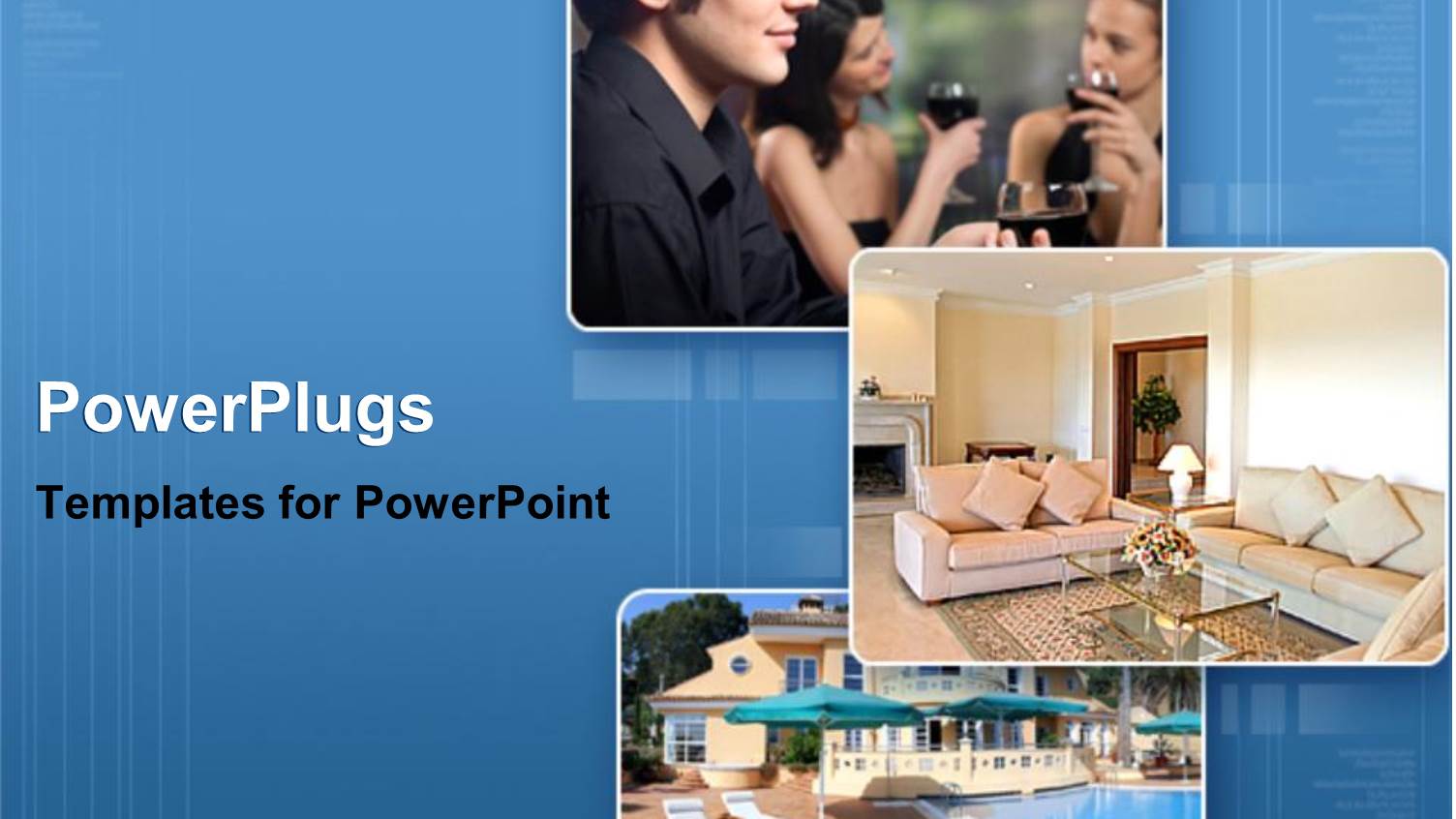 Collage Showing Affluent Lifestyle on Blue Background