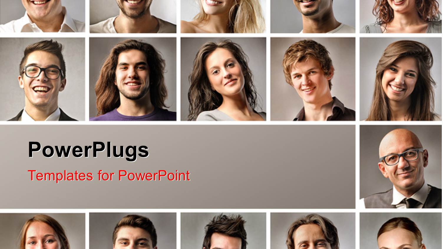 Collage of Smiling People on Gray Backgrounds