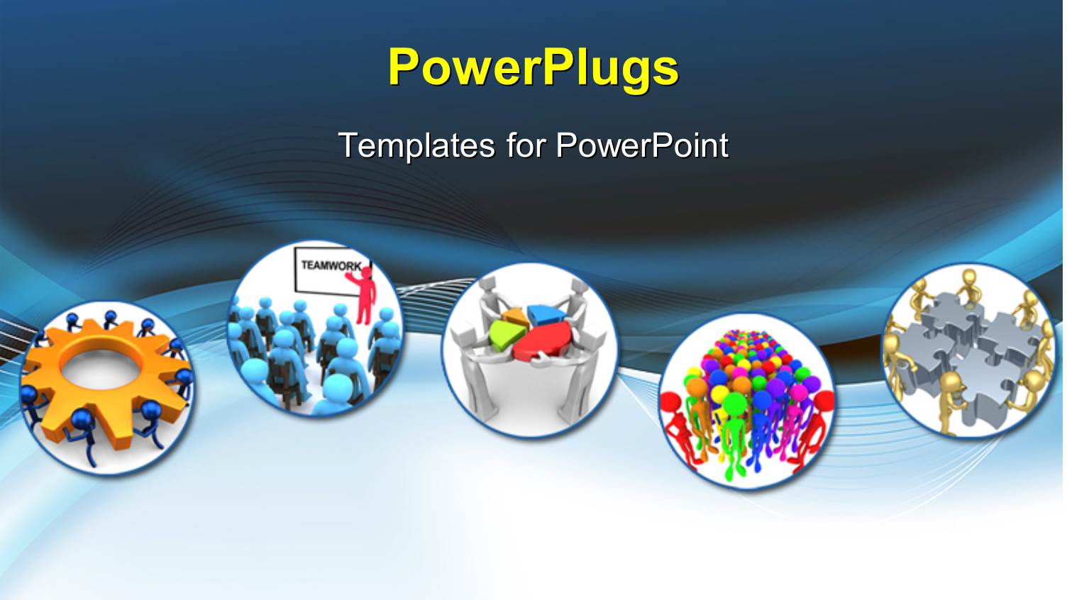 Collage of Teamwork Depictions on Blue Background