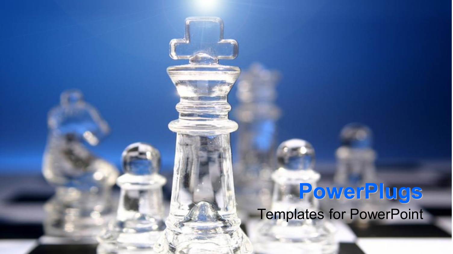 a Collection of Chess Pieces Made of Glass on  Chess Board.