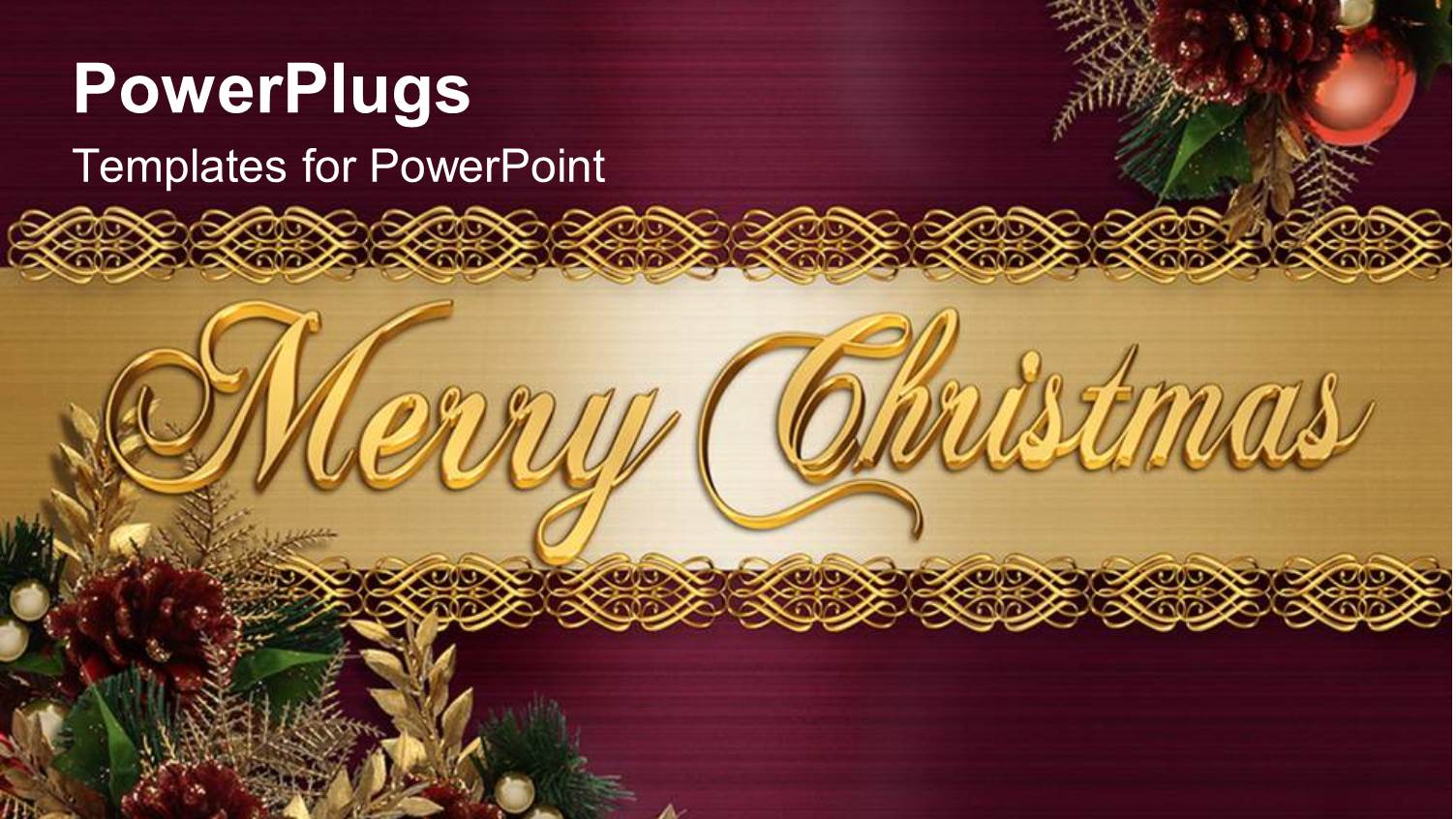 a Collection of Christmas Celebration Material with Golden Banner