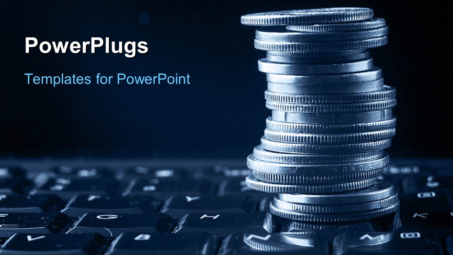 a Collection of Coins Placed Over a Keyboard with Space for the Text