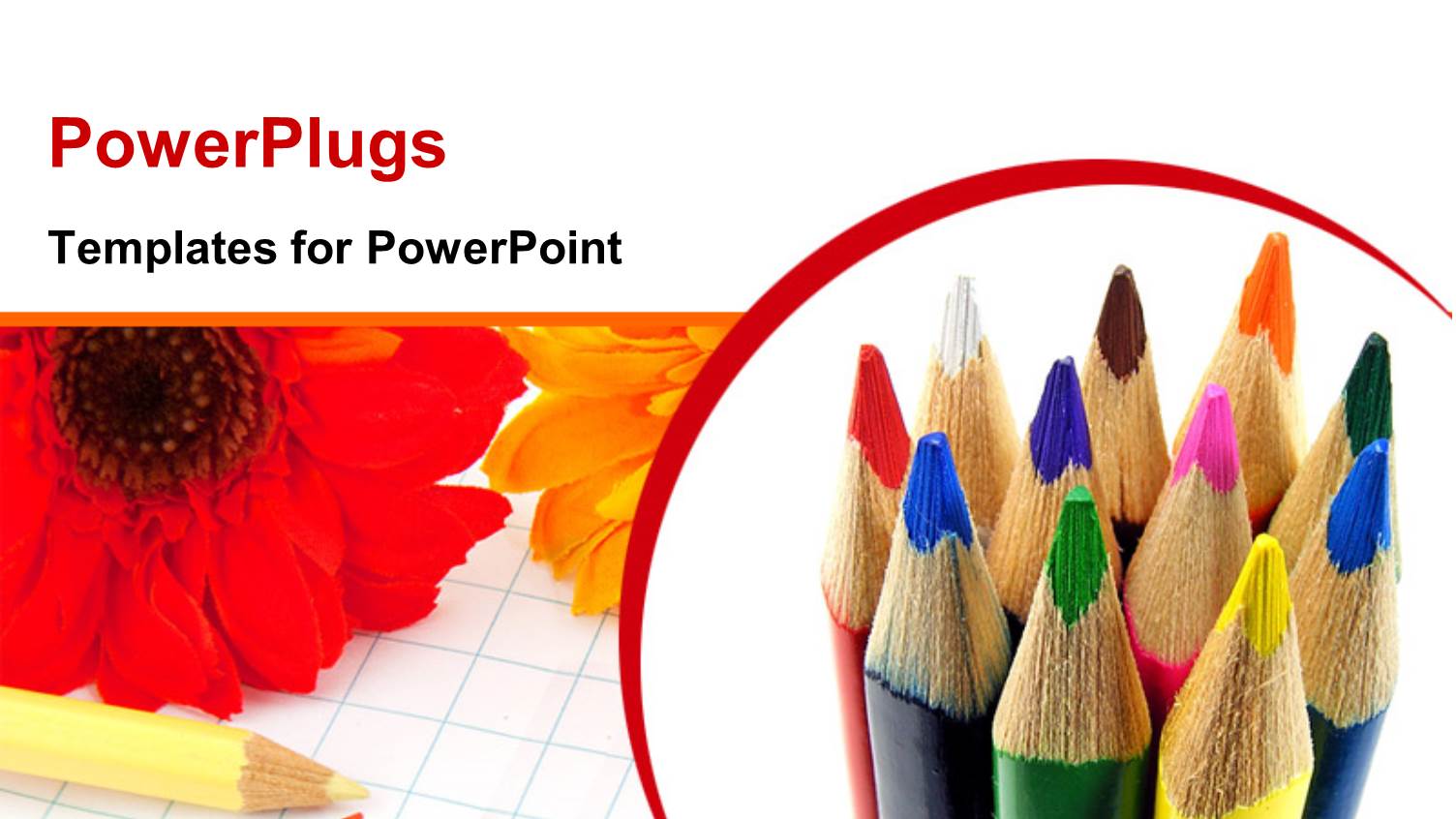 a Collection of Color Pecils with Flowers in the Background