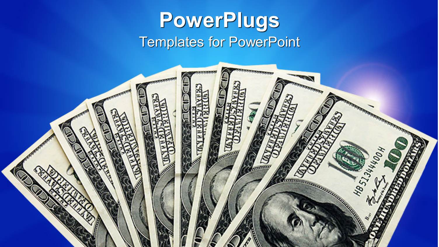 a Collection of Dollar Notes with Blue Background