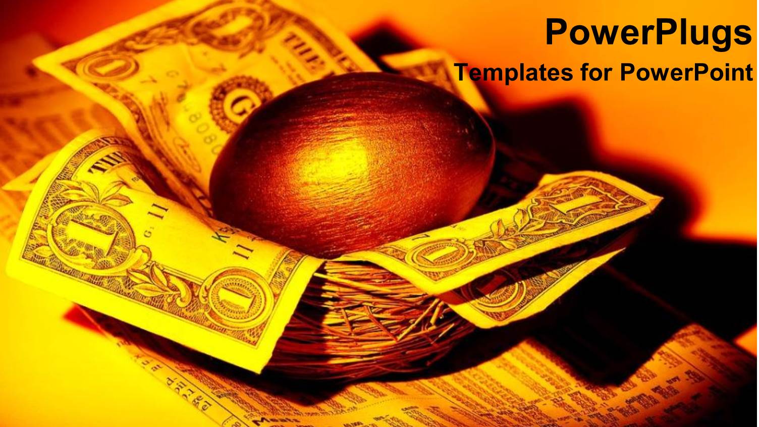 a Collection of Dollar Notes in the Nest with a Golden Egg on Top