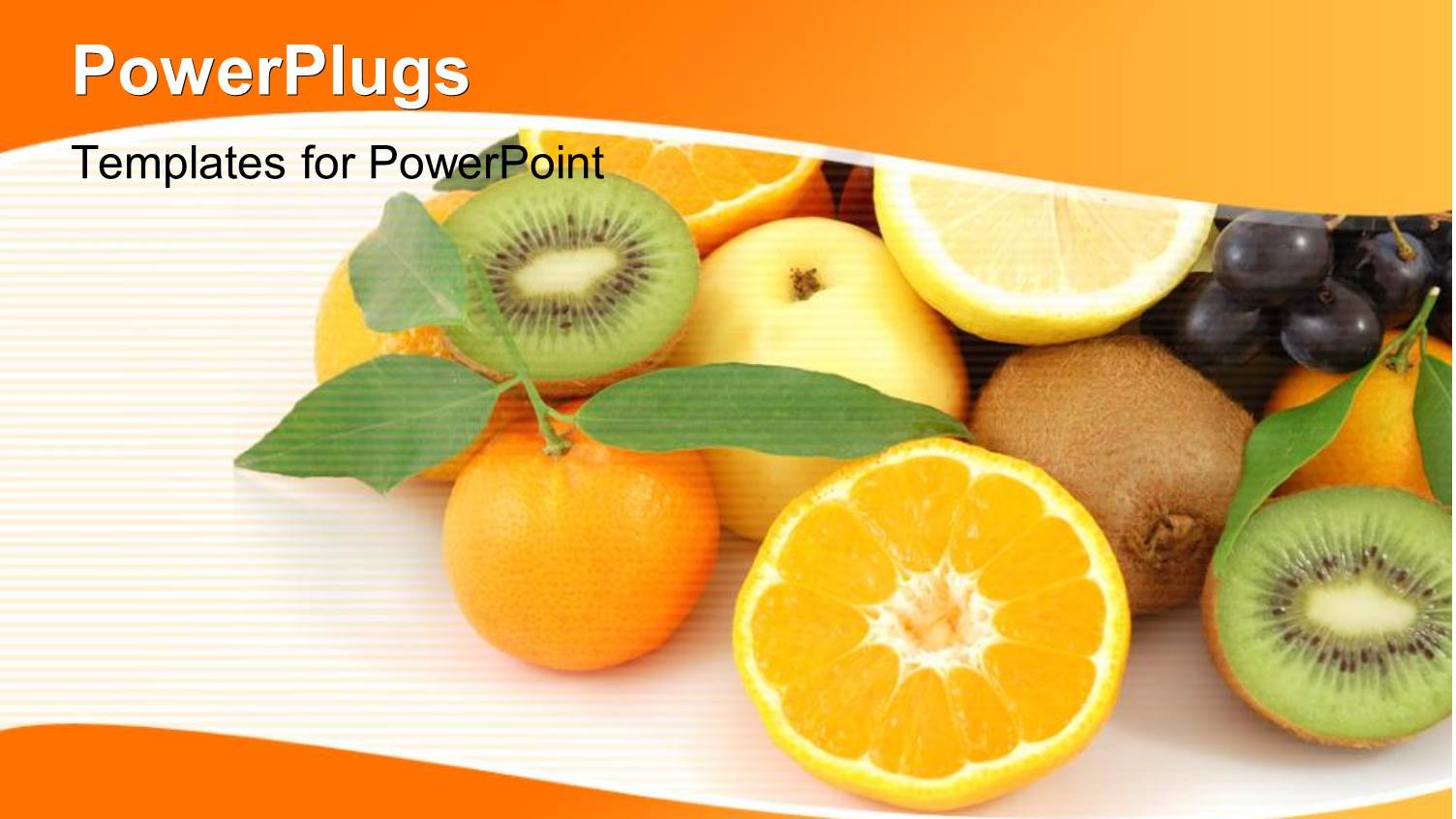 Collection of Fresh and Healthy Fruits Over Orange Color Background