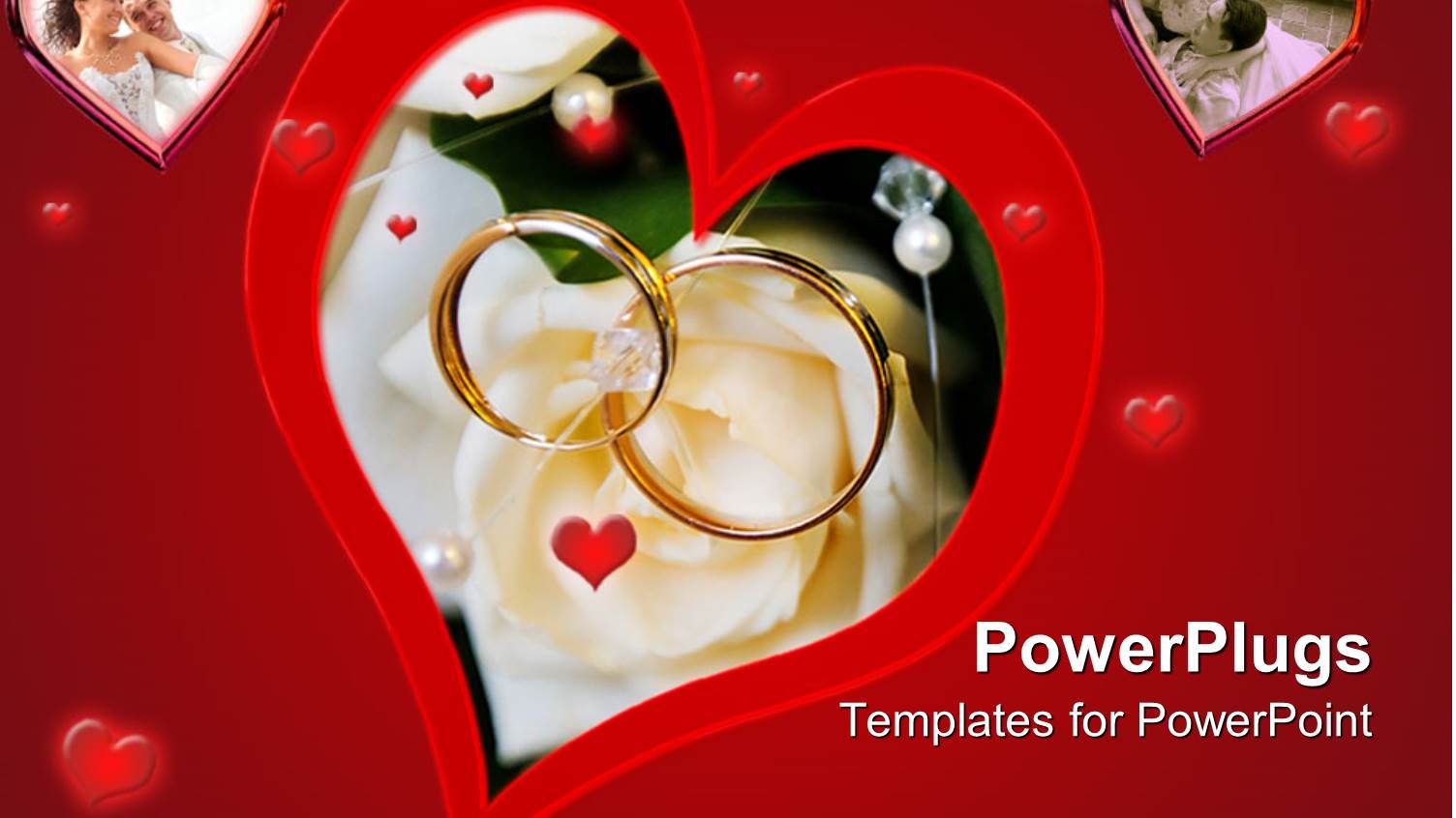 a Collection of Hearts with the bigger One Having Engagement Rings in the Middle