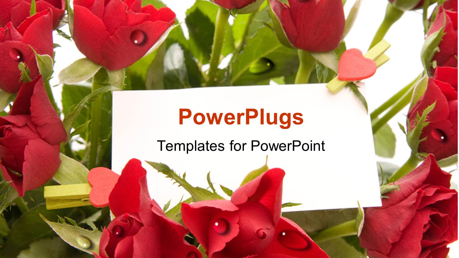 a Collection of Red Roses with small Red Hearts and Place for Text