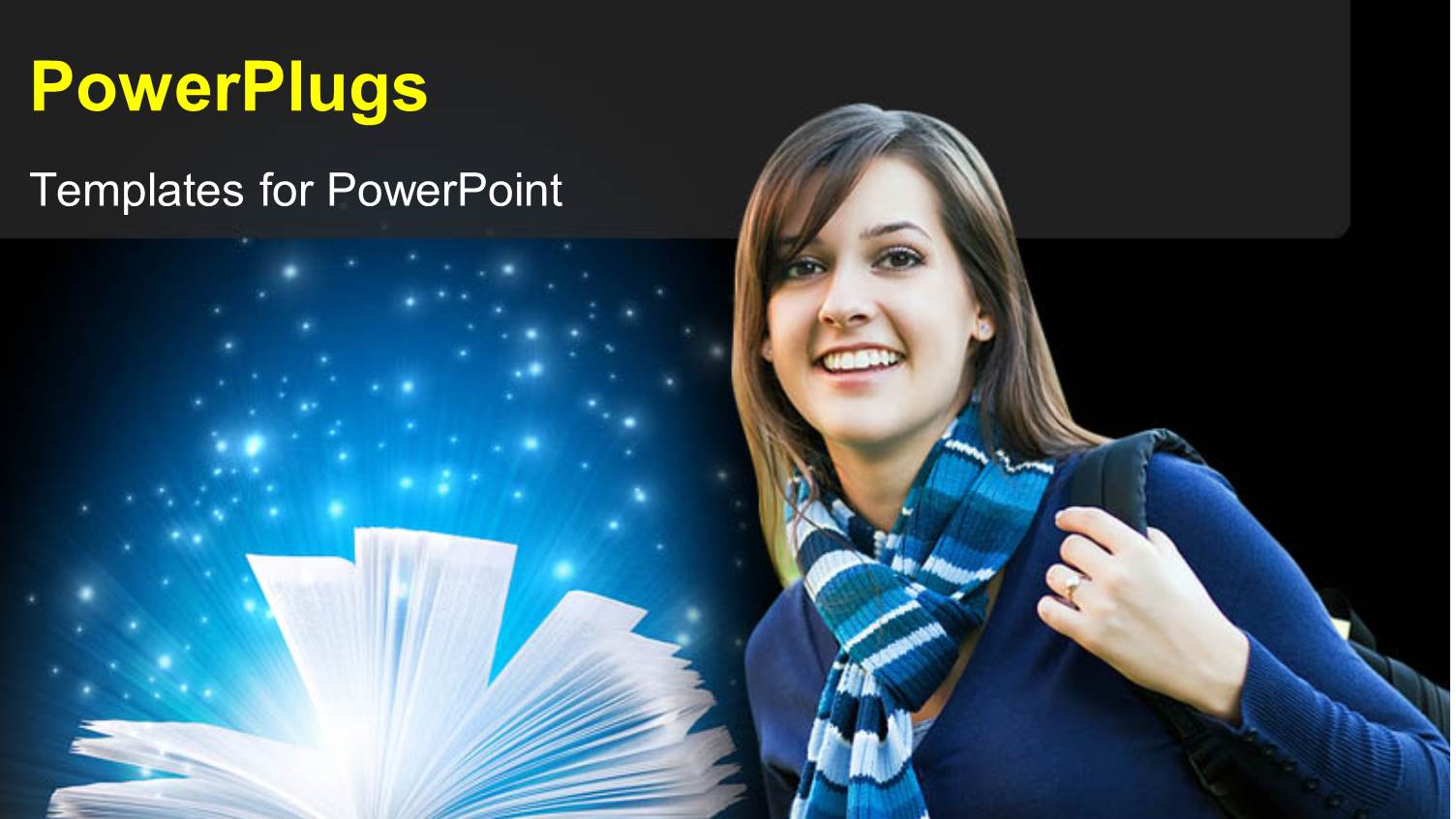 College Girl Prepared for Scholl with Glow from Open Book