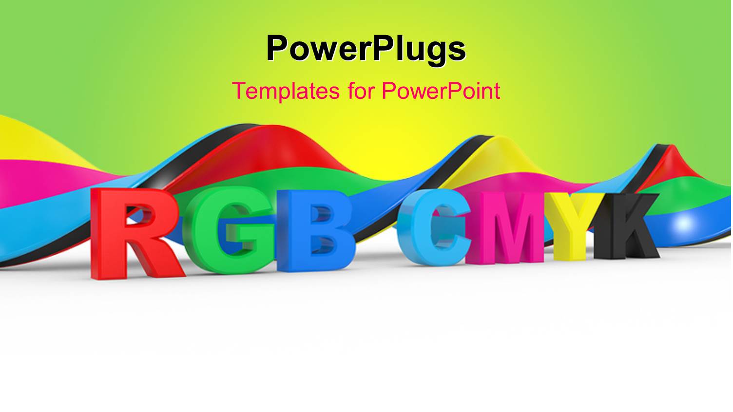 Color Combination Depiction with 3D Letters on White Background