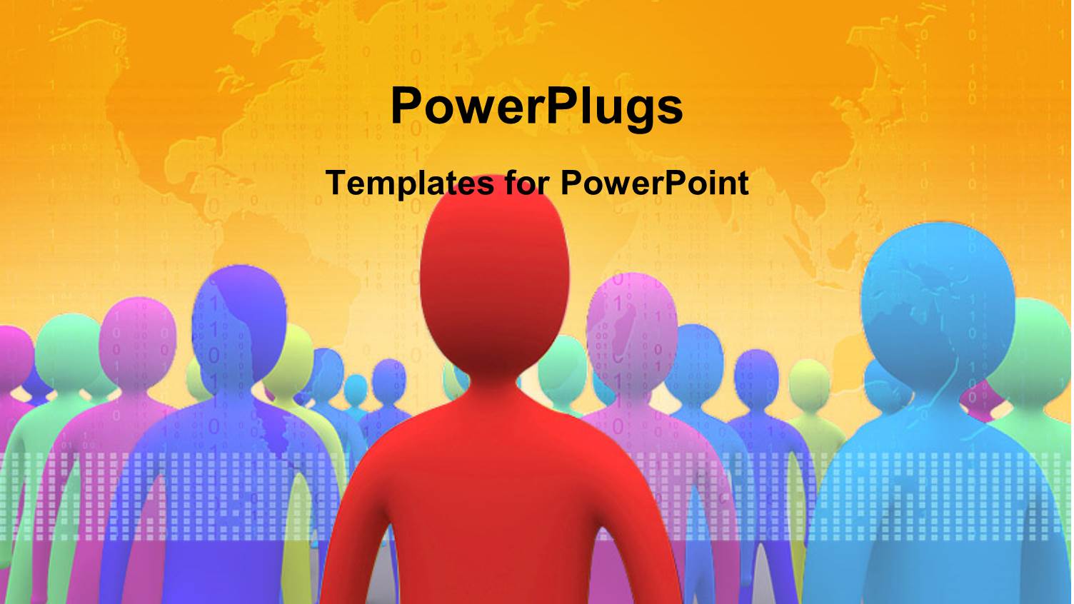 Colored 3D People Over World Map Depicting Different Races