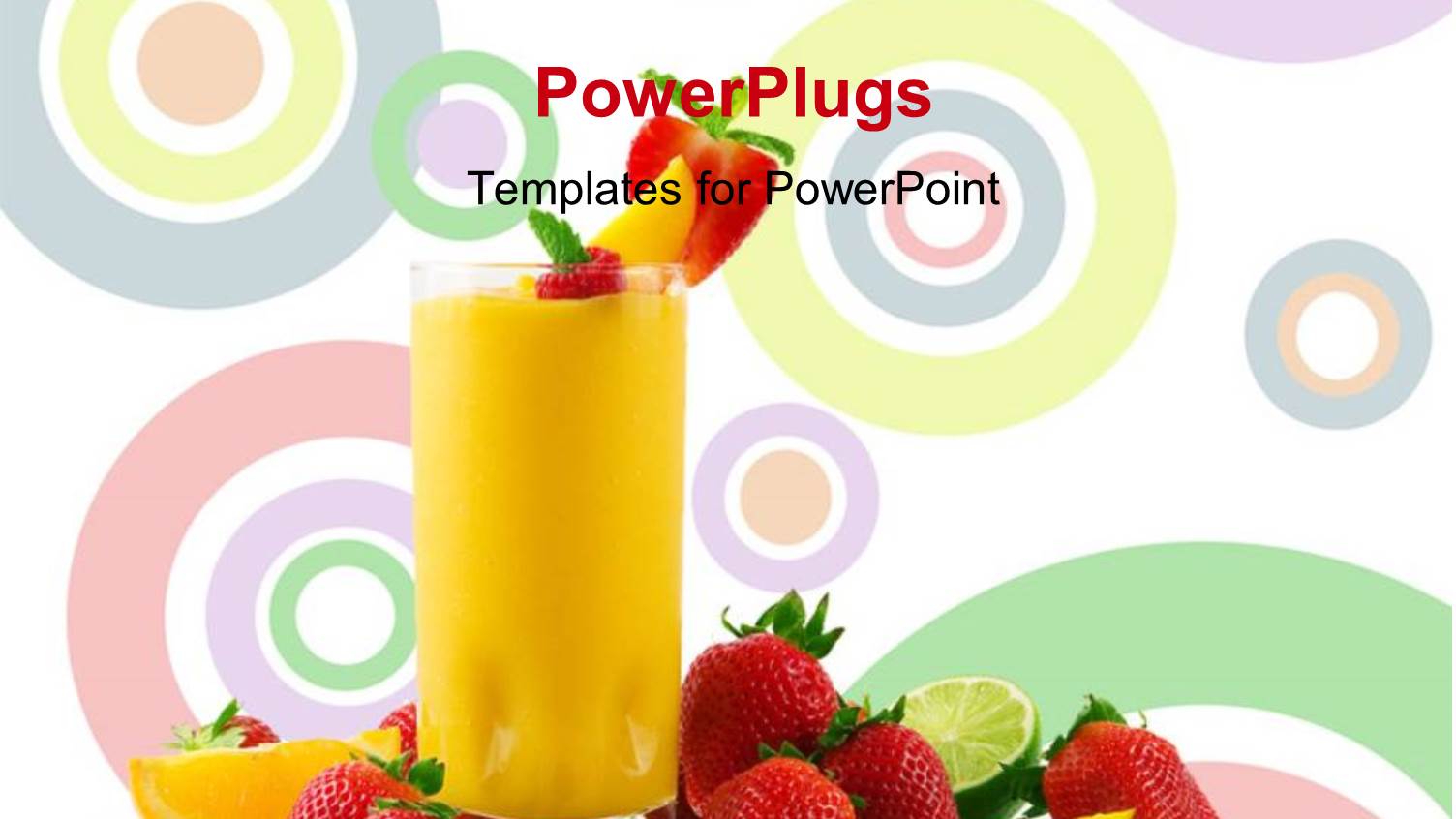 Colored Circles in Background with Transparent Glass Cup Filled with Smoothie