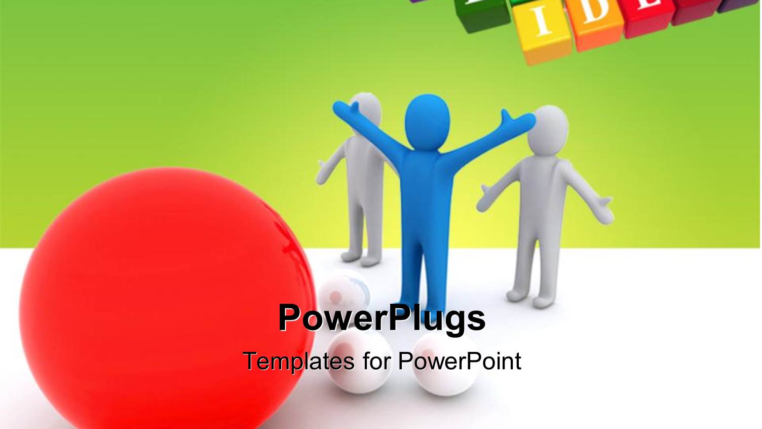 Colored Cubes Form the big IDEAS with big Red Ball