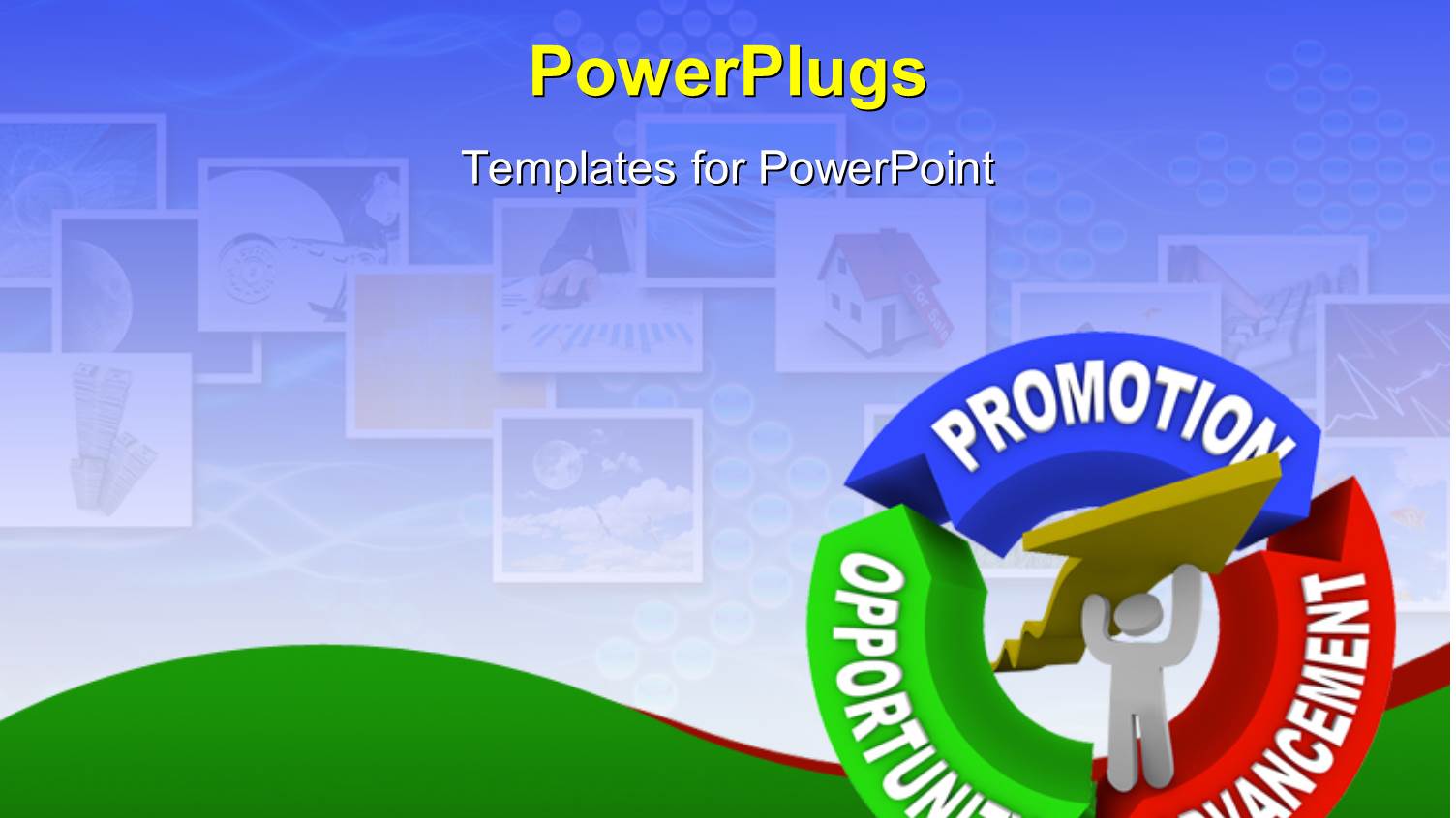Colored Cycle from Opportunity to Promotion and Advancement 