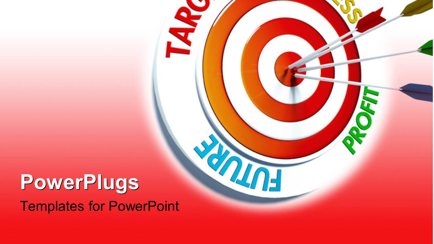 Colored Darts Stuck in Bulls Eye of Target Over Red Background
