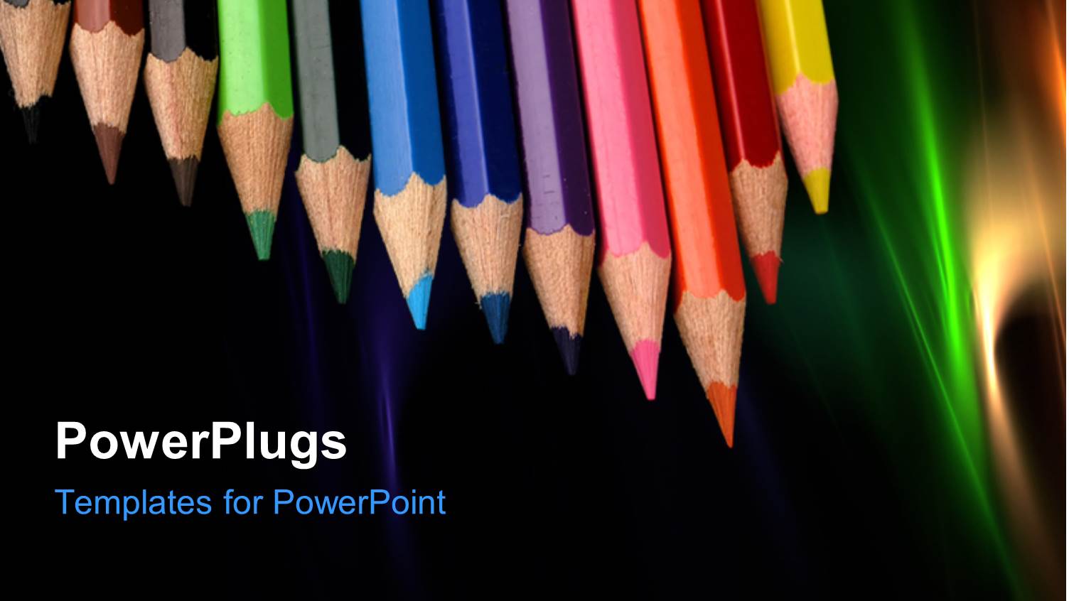 Colored Pencils in a Row with Nice Abstract Colorful Shades