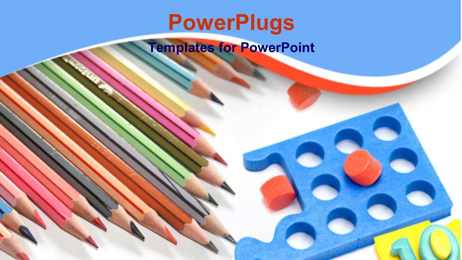 Colored Pencils and Shapes for Learning on White Background