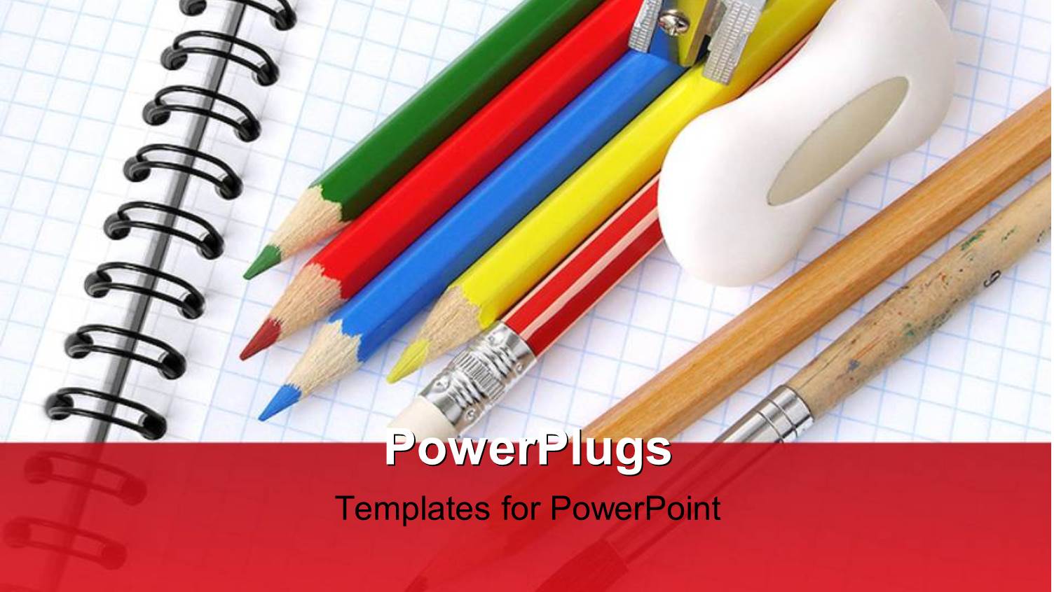 Colored Pencils Sharpener and Eraser on Notepad