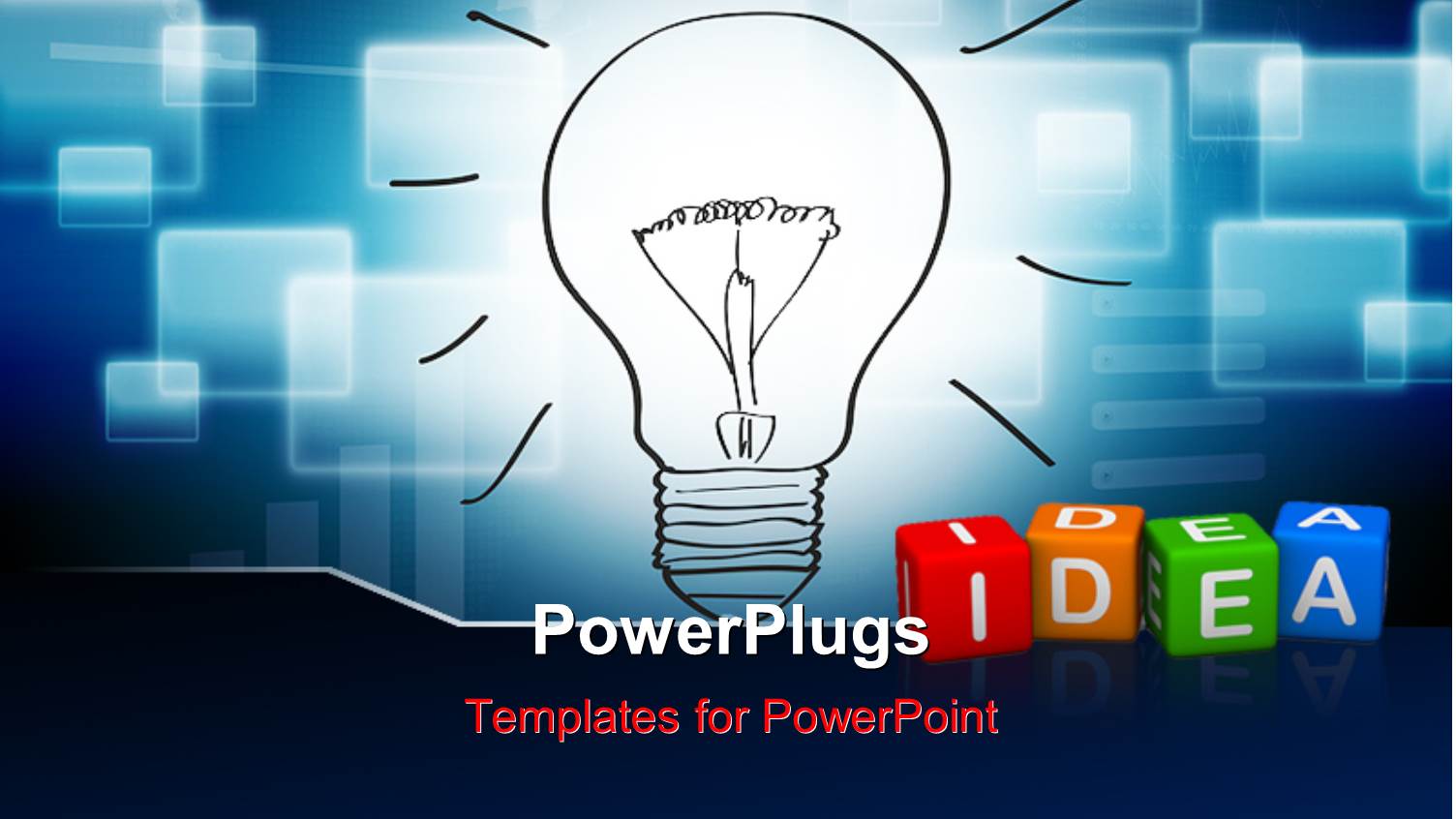 Colorful 3D Cubes Forming Word IDEA with Glowing Light Bulb 