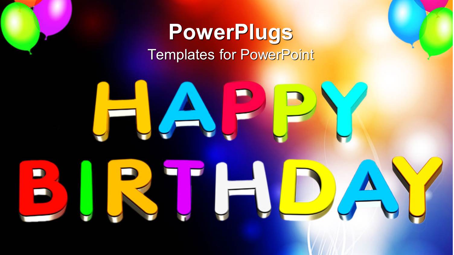 Colorful  3D Happy Birthday Text with Balloons