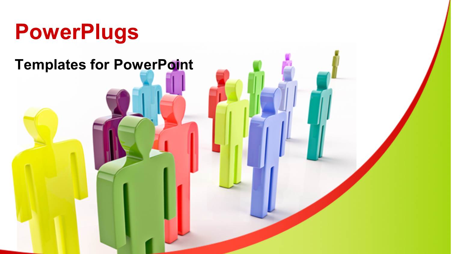 Colorful 3D People Line in Formation Over White Background