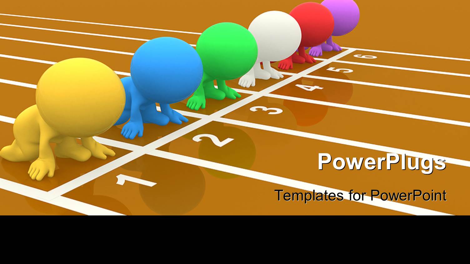 a Number of 3D Colorful Figures on the Start of the Race