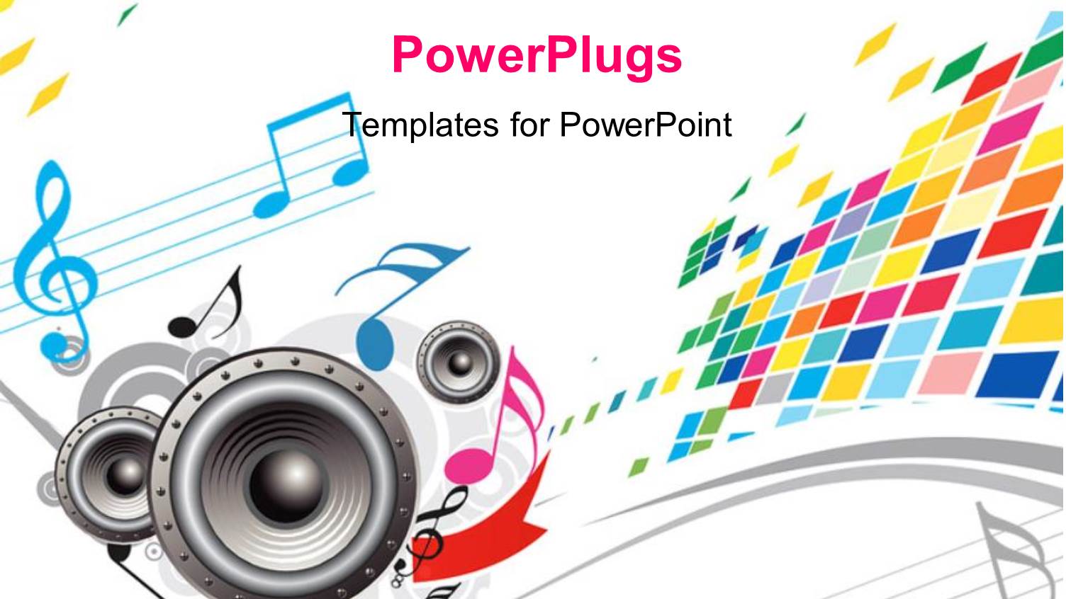 a Colorful Background and a Number of Speakers