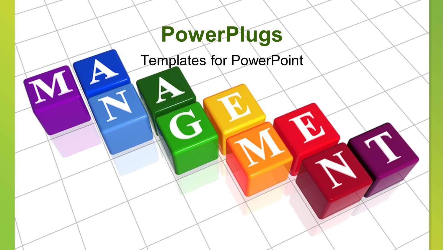 Colorful Boxes with Word Management Over White Background