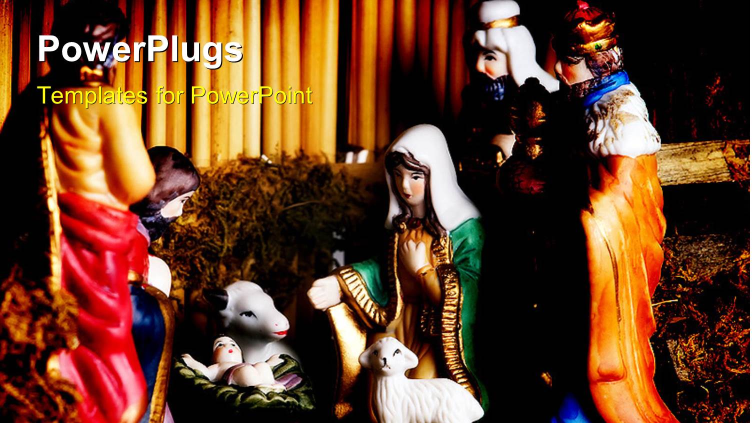 Colorful Depiction of Jesus Christ's Birth in Manger  