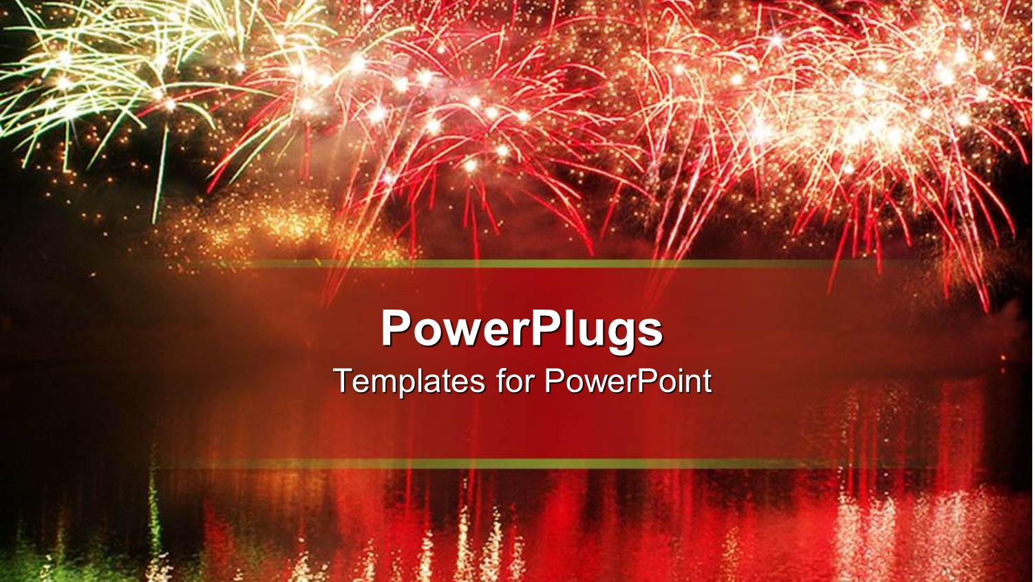 Colorful Fireworks in a Night Scenery Reflected in the Water