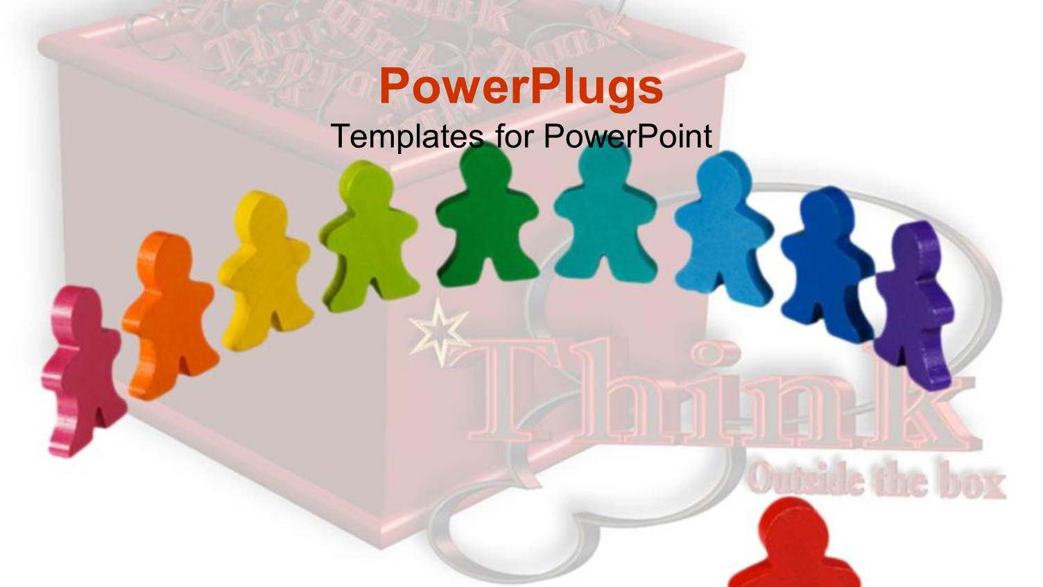 Colorful Human Depictions Arranged in a Circuler Straight Line