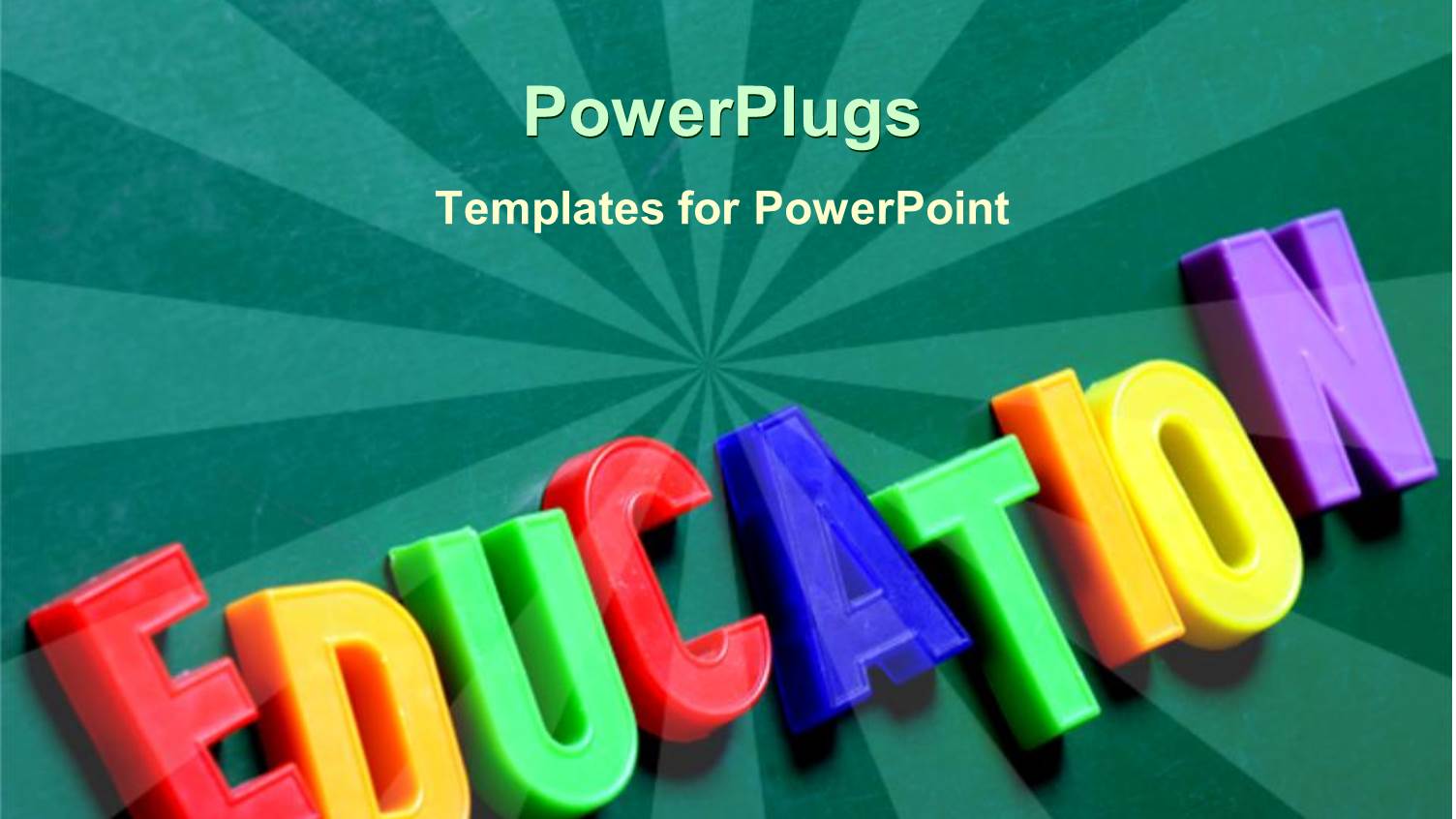 Colorful Magnetic Letters Spelling EDUCATION in Dark Green Background