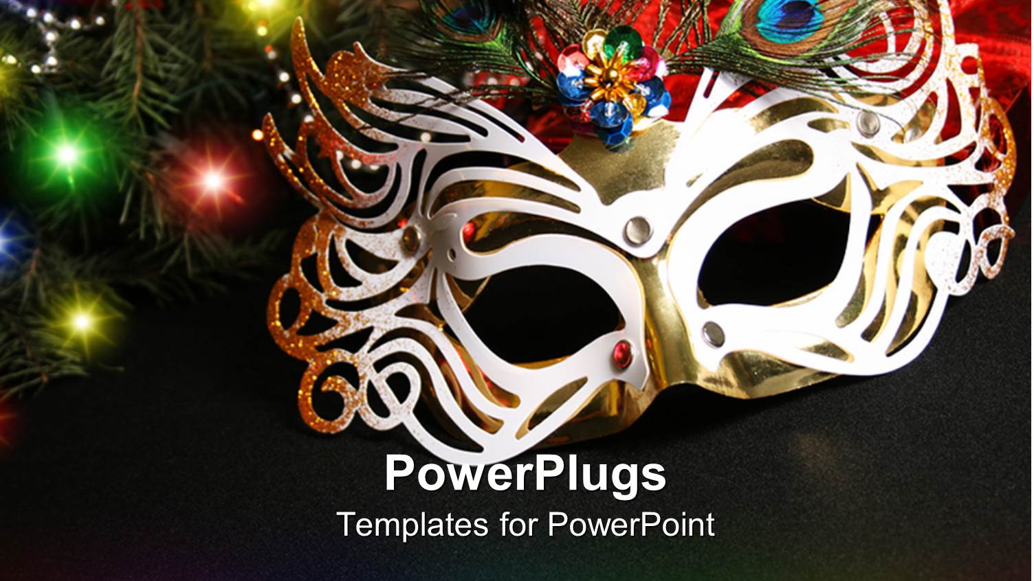 Colorful Masquerade Mask Surrounded by Lights