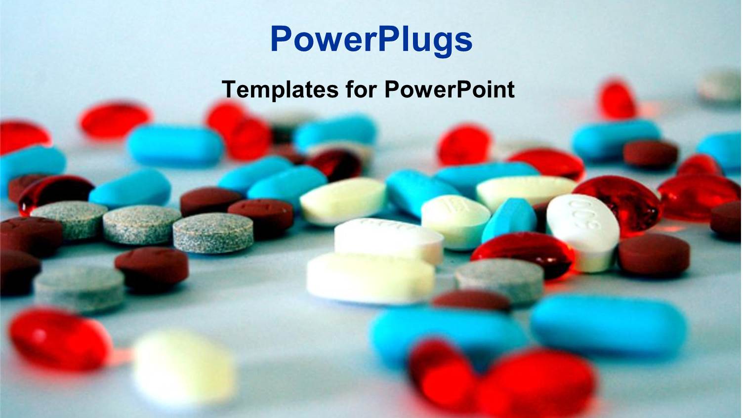 Colorful Medical Pills and Capsules on Sky Blue Background