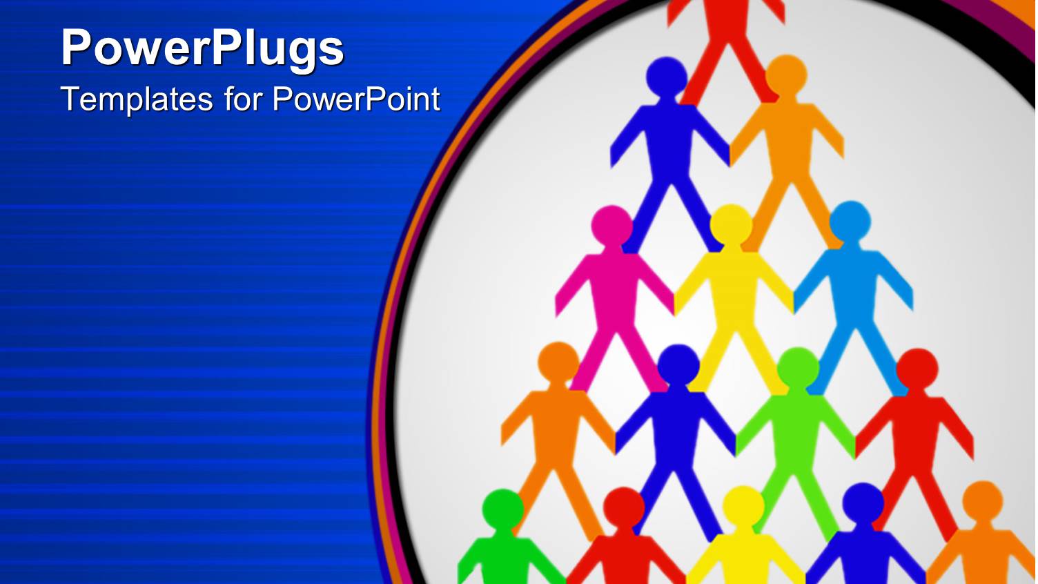 Colorful Paper Men Standing on Each Others Shoulder Form Triangle 