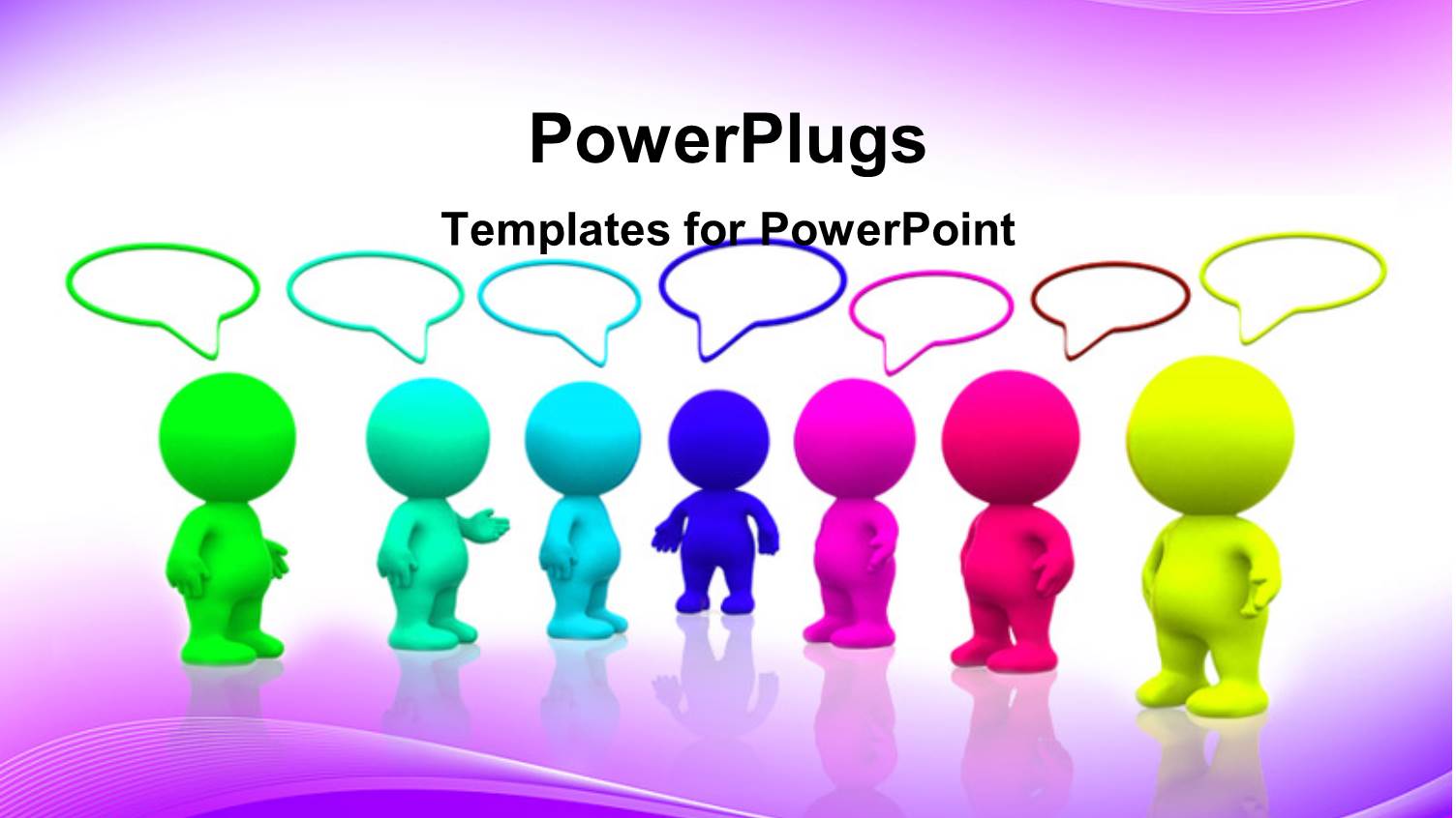 Colorful People Standing and Talking with Purple Color