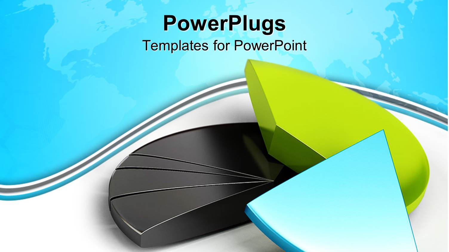 Colorful Pie Chart Pieces on White and Blue Background
