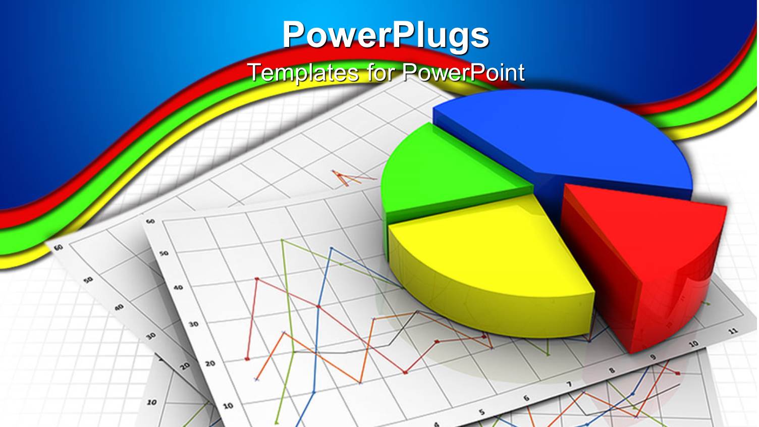 Colorful Pie Chart with Red Segment Sticking Out on Chart Papers