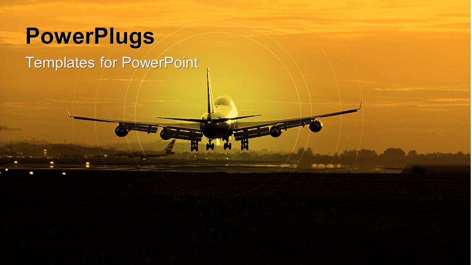 Commercial Airplane Taking off at Dusk