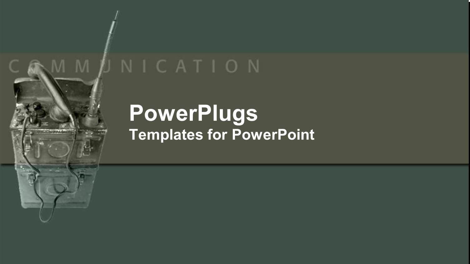 Communications Equipment on Gray Green Background