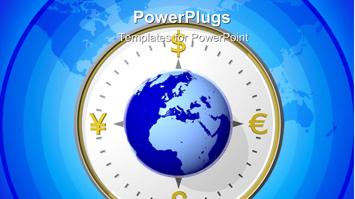 Compass with an Earth Globe on a Blue Background