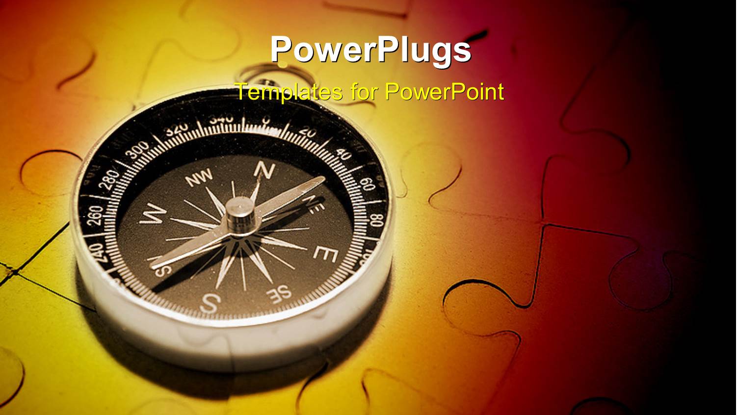 a Compass with a Jigsaw Puzzle in Background