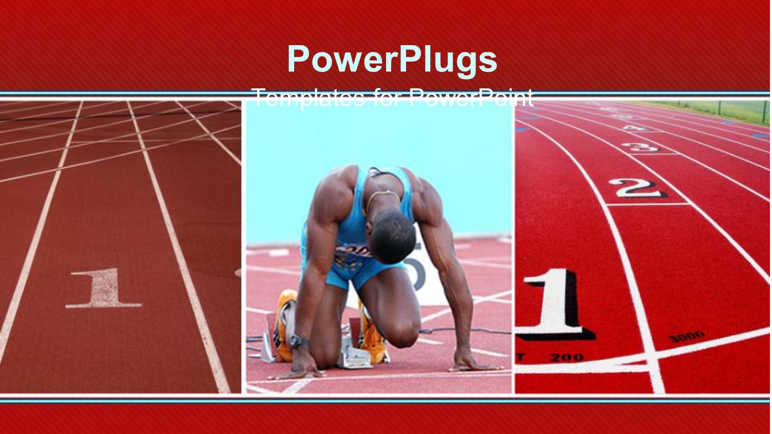 Competition Metaphor with Man Preparing to Run Track Race