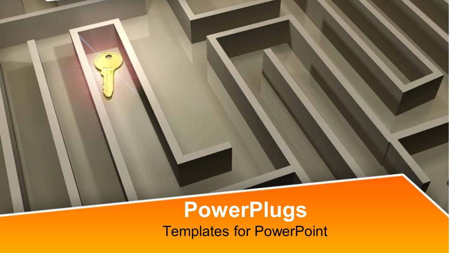 a Complicated Maze with a Key and Yellowish Background