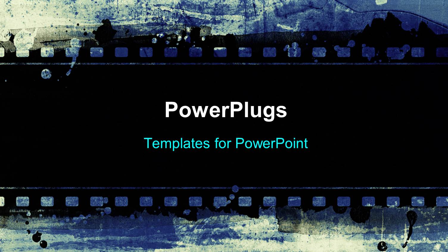 a Strip of Black Film on a Blue Colored Background